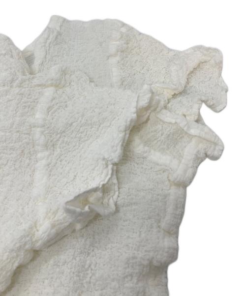 me ISSEY MIYAKE（ミーイッセイ ミヤケ）me ISSEY MIYAKE (ミーイッセイ ミヤケ) カリフラワープリー半袖カットソー ホワイト サイズ:FREEの古着・服飾アイテム