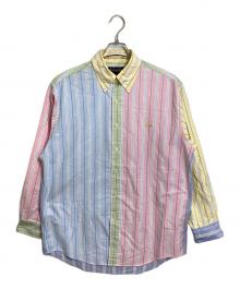BROOKS BROTHERS（ブルックスブラザーズ）の古着「ゴールデンフリース刺繍ボタンダウンシャツ　ストライプ　マルチカラー」｜マルチカラー