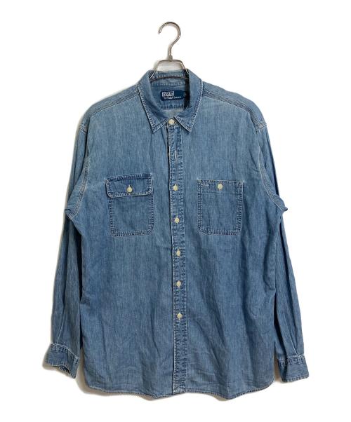 POLO RALPH LAUREN（ポロ・ラルフローレン）POLO RALPH LAUREN (ポロ・ラルフローレン) デニムシャツ　コットンシャツ　ポニーなし スカイブルー サイズ:Lの古着・服飾アイテム