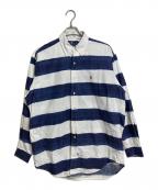 POLO RALPH LAURENポロ・ラルフローレン）の古着「【古着】手書きボーダーシャツ　コットンシャツ」｜ネイビー×ホワイト