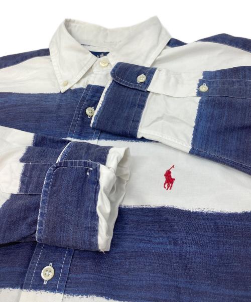 POLO RALPH LAUREN（ポロ・ラルフローレン）POLO RALPH LAUREN (ポロ・ラルフローレン) 【古着】手書きボーダーシャツ　コットンシャツ ネイビー×ホワイト サイズ:Mの古着・服飾アイテム