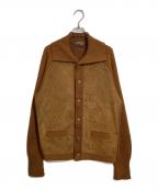 TUNDRAツンドラ）の古着「【古着】スウェード切替カーディガン　ラグランカーディガン」｜ブラウン