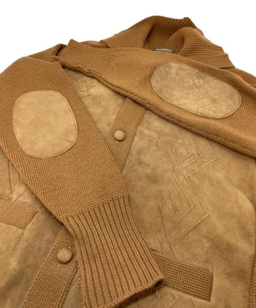 TUNDRA（ツンドラ）TUNDRA (ツンドラ) 【古着】スウェード切替カーディガン　ラグランカーディガン ブラウン サイズ:Mの古着・服飾アイテム