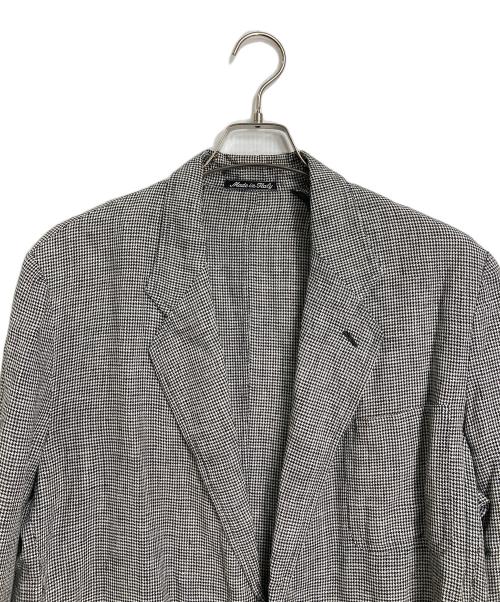 EMPORIO ARMANI（エンポリオアルマーニ）EMPORIO ARMANI (エンポリオアルマーニ) ハウンドトゥースリネンジャケット　千鳥柄　ライトジャケット ホワイト×ブラック サイズ:47の古着・服飾アイテム