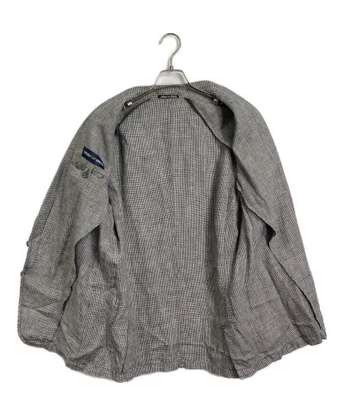 EMPORIO ARMANI（エンポリオアルマーニ）EMPORIO ARMANI (エンポリオアルマーニ) ハウンドトゥースリネンジャケット　千鳥柄　ライトジャケット ホワイト×ブラック サイズ:47の古着・服飾アイテム