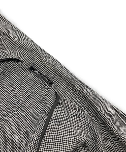EMPORIO ARMANI（エンポリオアルマーニ）EMPORIO ARMANI (エンポリオアルマーニ) ハウンドトゥースリネンジャケット　千鳥柄　ライトジャケット ホワイト×ブラック サイズ:47の古着・服飾アイテム