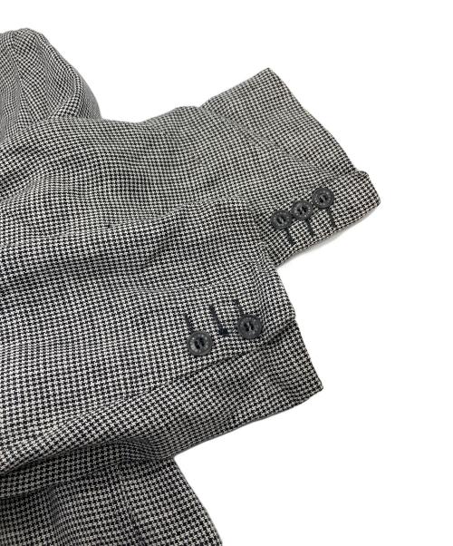 EMPORIO ARMANI（エンポリオアルマーニ）EMPORIO ARMANI (エンポリオアルマーニ) ハウンドトゥースリネンジャケット　千鳥柄　ライトジャケット ホワイト×ブラック サイズ:47の古着・服飾アイテム