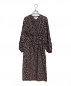 SOEJUソージュ）の古着「レオパード柄ワンピース　ラグランワンピース」｜ブラック×レッド