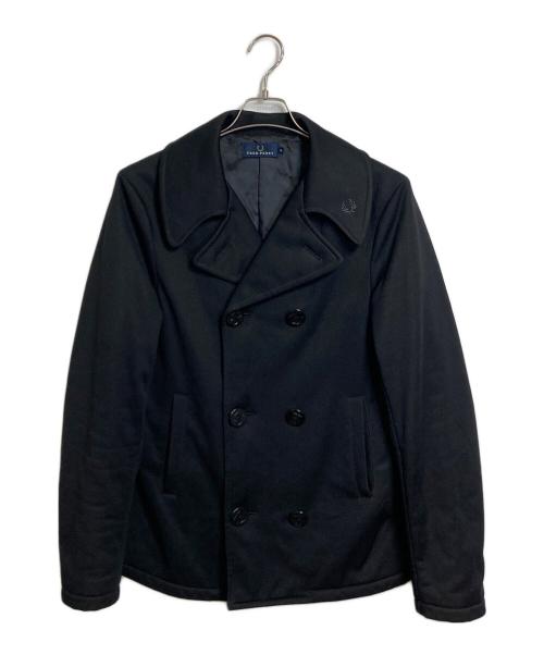 FRED PERRY（フレッドペリー）FRED PERRY (フレッドペリー) 中綿Pコート　 ブラック サイズ:Lの古着・服飾アイテム