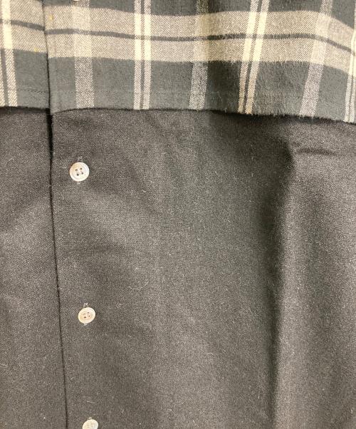 COMME des GARCONS HOMME（コムデギャルソン オム）COMME des GARCONS HOMME (コムデギャルソン オム) 【古着】90’Sドッキングチェックネルシャツ　田中オム期 1990AW AD1990 日本製 グレー×ブラック サイズ:実寸参照の古着・服飾アイテム