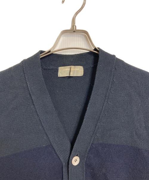 COMME des GARCONS HOMME（コムデギャルソン オム）COMME des GARCONS HOMME (コムデギャルソン オム) ラインカーディガン　コットンカーディガン　田中オム 銀タグ　日本製 ネイビー サイズ:実寸参照の古着・服飾アイテム