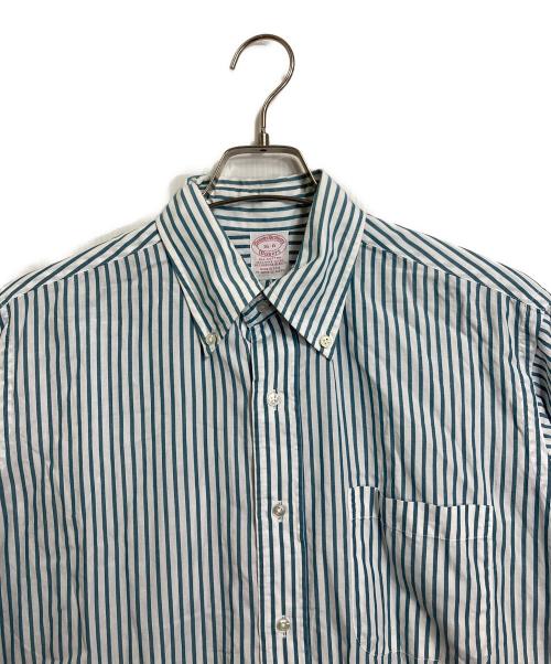 BROOKS BROTHERS（ブルックスブラザーズ）BROOKS BROTHERS (ブルックスブラザーズ) 90’SストライプBDシャツ　 90年代 markersタグ USA製 グリーン×ホワイト サイズ:16ーR（実寸参照）の古着・服飾アイテム