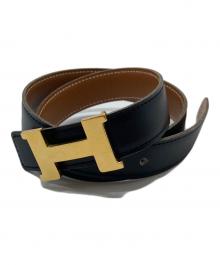 HERMES（エルメス）の古着「Hバックル コンスタンスベルト　	〇Z刻印」｜ブラウン×ゴールド