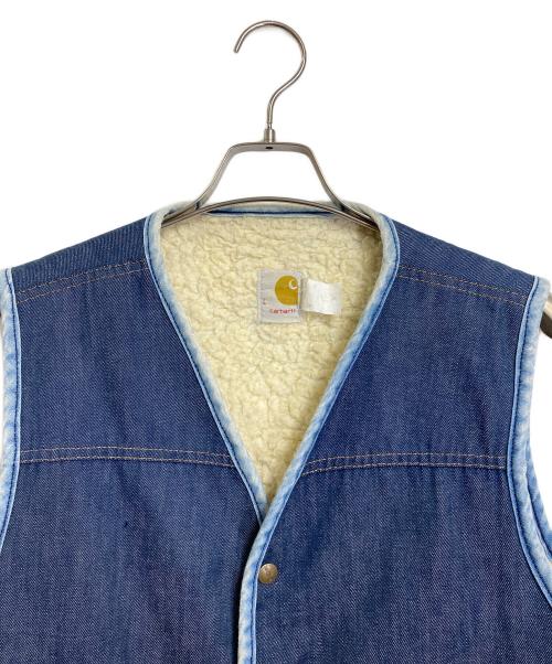 CarHartt（カーハート）CarHartt (カーハート) 【古着】70’Ｓデニムボアベスト　 70年代 プリントタグ ブルー サイズ:Lの古着・服飾アイテム