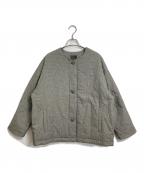 オローネオローネ）の古着「フォーカス ウォーム ショート コート　ノーカラーコート　中綿コート」｜グレー