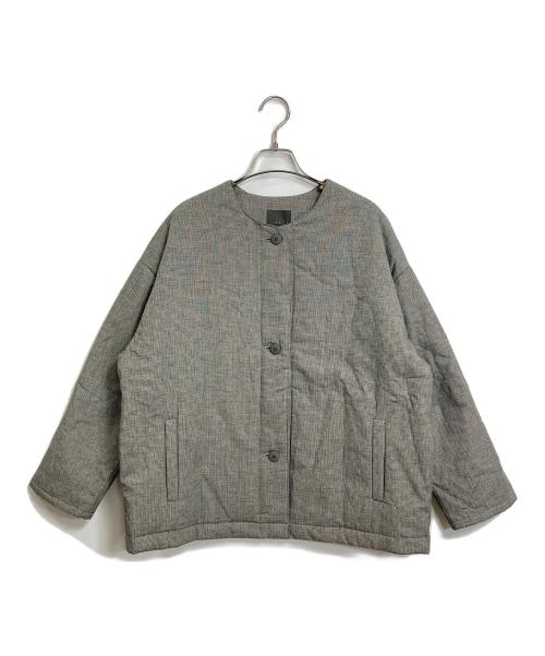 オローネ（オローネ）オローネ (オローネ) フォーカス ウォーム ショート コート　ノーカラーコート　中綿コート グレー サイズ:実寸参照の古着・服飾アイテム