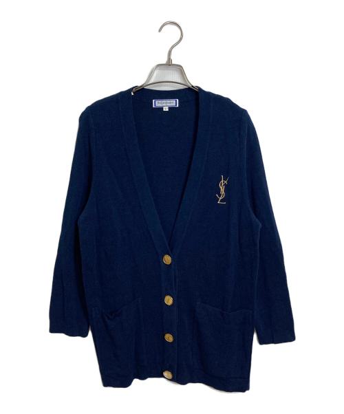 Yves Saint Laurent（イヴサンローラン）Yves Saint Laurent (イヴサンローラン) 金釦カーディガン ネイビー サイズ:Lの古着・服飾アイテム
