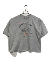 HARLEY-DAVIDSON（ハーレーダビッドソン）の古着「【古着】プリントTシャツ　半袖カットソー　Tシャツ　Tee  HANESボディ」｜グレー