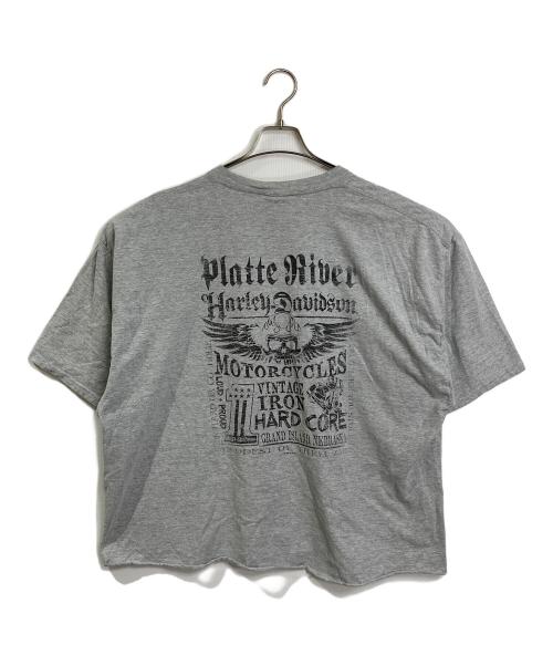 HARLEY-DAVIDSON（ハーレーダビッドソン）HARLEY-DAVIDSON (ハーレーダビッドソン) 【古着】プリントTシャツ　半袖カットソー　Tシャツ　Tee  HANESボディ グレー サイズ:XLの古着・服飾アイテム