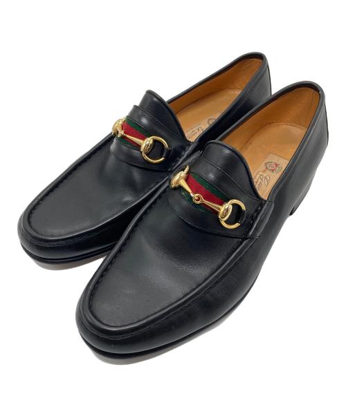 GUCCI（グッチ）GUCCI (グッチ) 【OLD】60’S～70’S シェリーラインビットローファー　ローファー　イタリア製　60~70年代 ブラック サイズ:43 1/2の古着・服飾アイテム
