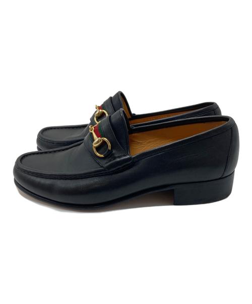 GUCCI（グッチ）GUCCI (グッチ) 【OLD】60’S～70’S シェリーラインビットローファー　ローファー　イタリア製　60~70年代 ブラック サイズ:43 1/2の古着・服飾アイテム