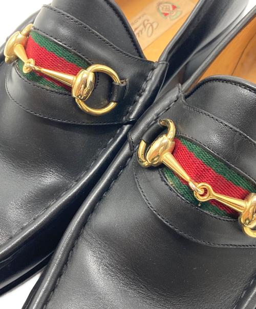 GUCCI（グッチ）GUCCI (グッチ) 【OLD】60’S～70’S シェリーラインビットローファー　ローファー　イタリア製　60~70年代 ブラック サイズ:43 1/2の古着・服飾アイテム