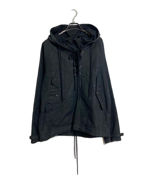 SWAGGER（スワッガー）SWAGGER (スワッガー) U.S.NAVY 米国海軍プルオーバーレースアップ スモック ブラック サイズ:Lの古着・服飾アイテム