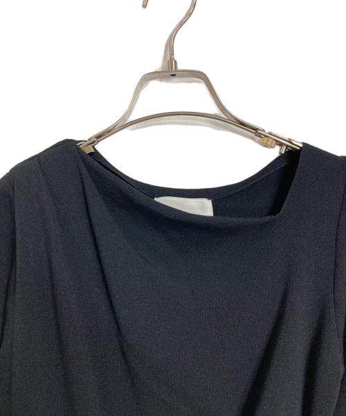 CELFORD（セルフォード）CELFORD (セルフォード) ランダムヘムドッキングニットワンピース　長袖ワンピース ブラック×ホワイト サイズ:36の古着・服飾アイテム