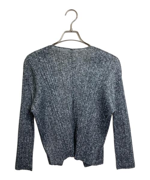 PLEATS PLEASE（プリーツプリーズ）PLEATS PLEASE (プリーツプリーズ) プリーツカーディガン　デザインカーディガン　日本製 グレー サイズ:3の古着・服飾アイテム