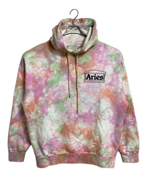 ARIES（アリーズ）ARIES (アリーズ) タイダイパーカー　フーディ　イタリア製 ピンク×グリーン サイズ:Lの古着・服飾アイテム
