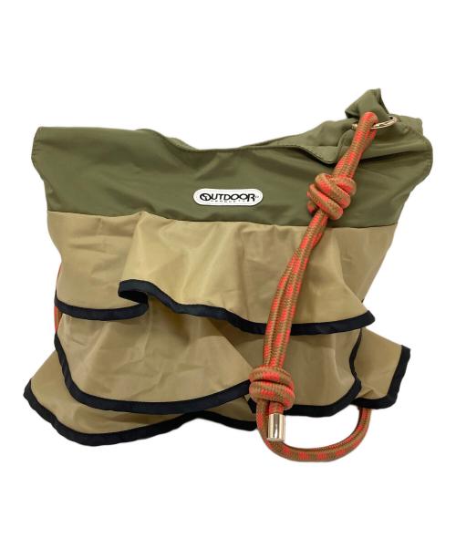 OUTDOOR（アウトドア）OUTDOOR (アウトドア) Risley (リズレー) フリルショルダーバッグ KHAKI×BEIGE サイズ:実寸参照の古着・服飾アイテム