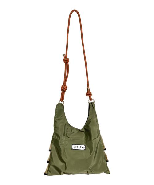 OUTDOOR（アウトドア）OUTDOOR (アウトドア) Risley (リズレー) フリルショルダーバッグ KHAKI×BEIGE サイズ:実寸参照の古着・服飾アイテム