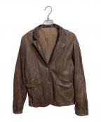 GIORGIO BRATOジョルジョブラッド）の古着「レザーテーラードジャケット　ラムレザー」｜ブラウン