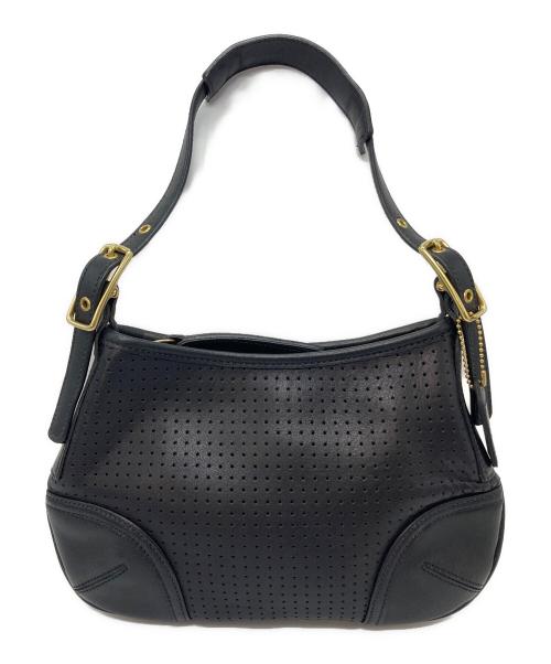 COACH（コーチ）COACH (コーチ) パンチングレザーワンショルダーバッグ　ハンドバッグ　ミニミニバッグ　USA製　 ブラック サイズ:実寸参照の古着・服飾アイテム
