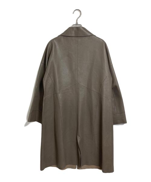 DAMA collection（ダーマコレクション）DAMA collection (ダーマコレクション) ラムレザーコート　ロングコート ベージュ サイズ:2の古着・服飾アイテム