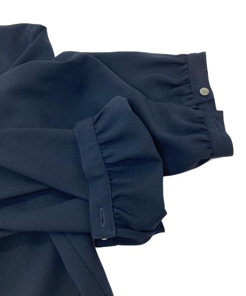 J.PRESS（ジェイプレス）J.PRESS (ジェイプレス) ノルディス2wayジョーゼット フロントプリーツ ワンピース ネイビー サイズ:9の古着・服飾アイテム