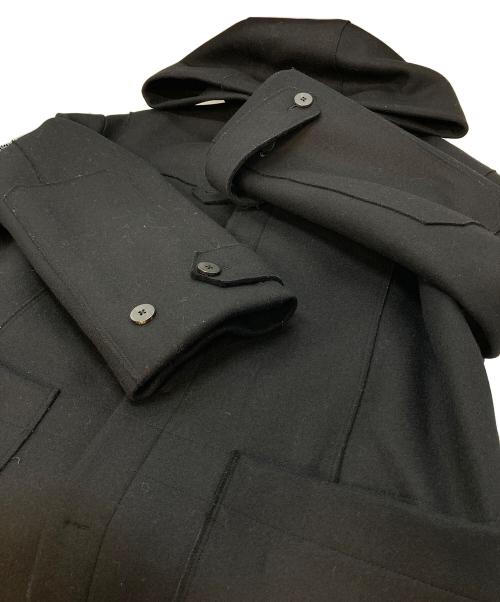 ISABEL BENENATO（イザベルベネナート）Isabel Benenato (イザベルベネナート) フーデッドコート　ロングコート　 AW'18-'19 ブラック サイズ:46の古着・服飾アイテム