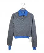 Snidelスナイデル）の古着「Sustainableレイヤードポロニットプルオーバー」｜グレー