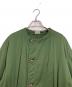 ミリタリーコート (ミリタリーコート) 【古着】スウェーデン軍ミリタリーコート　ノーカラーコート　リペア有 オリーブ サイズ:C150（実寸参照）：5000円