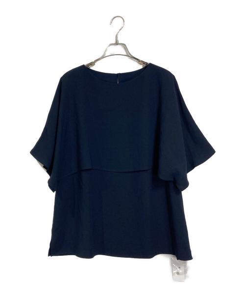 23区（ニジュウサンク）23区 (ニジュウサンク) ストレッチジョーゼット レイヤー カットソー ネイビー サイズ:46 未使用品の古着・服飾アイテム