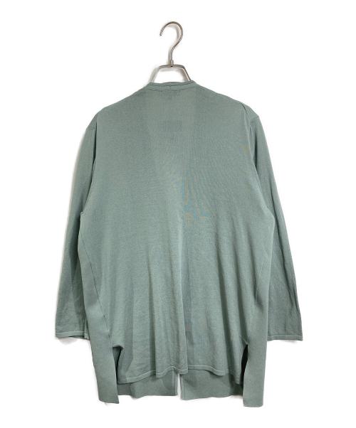INDIVI（インディヴィ）INDIVI (インディヴィ) ノーカラーニットジャケット グリーン サイズ:13 未使用品の古着・服飾アイテム