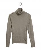 BURBERRY LONDONバーバリーロンドン）の古着「プレートロゴタートルネックニット　カシミア混ニット」｜ベージュ