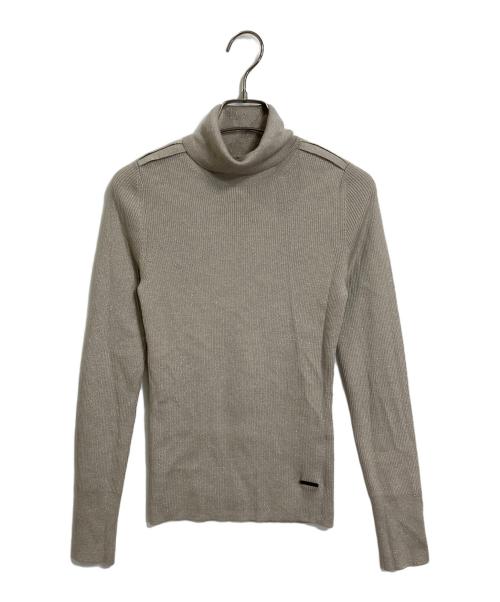BURBERRY LONDON（バーバリーロンドン）BURBERRY LONDON (バーバリーロンドン) プレートロゴタートルネックニット　カシミア混ニット ベージュ サイズ:1の古着・服飾アイテム