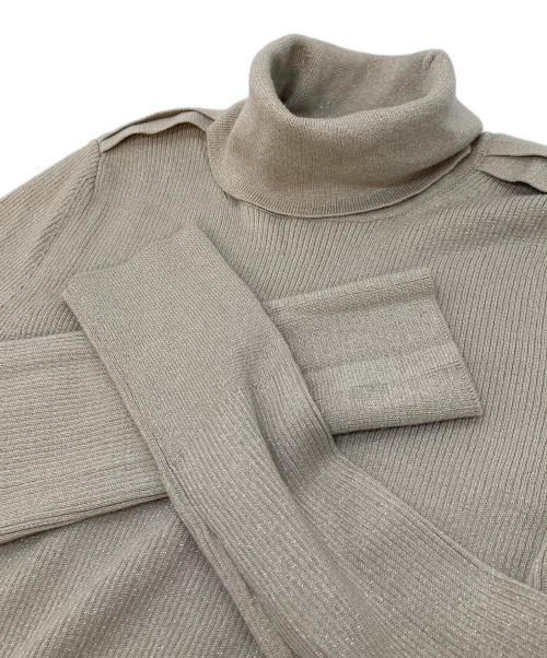 BURBERRY LONDON（バーバリーロンドン）BURBERRY LONDON (バーバリーロンドン) プレートロゴタートルネックニット　カシミア混ニット ベージュ サイズ:1の古着・服飾アイテム