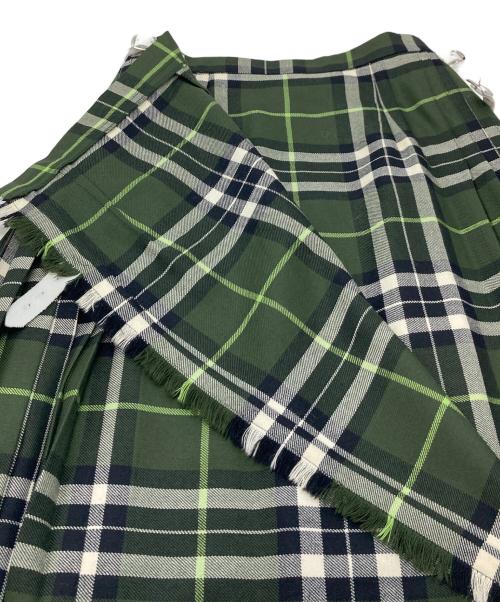 O'NEIL OF DUBLIN（オニールオブダブリン）O'NEIL OF DUBLIN (オニールオブダブリン) ラップチェックスカート　サイドプリーツスカート グリーン サイズ:Mの古着・服飾アイテム