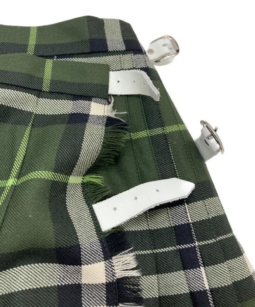 O'NEIL OF DUBLIN（オニールオブダブリン）O'NEIL OF DUBLIN (オニールオブダブリン) ラップチェックスカート　サイドプリーツスカート グリーン サイズ:Mの古着・服飾アイテム