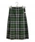 O'NEIL OF DUBLIN（オニールオブダブリン）の古着「ラップチェックスカート　サイドプリーツスカート」｜グリーン