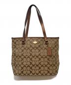 COACHコーチ）の古着「シグネチャートートバッグ」｜ベージュ