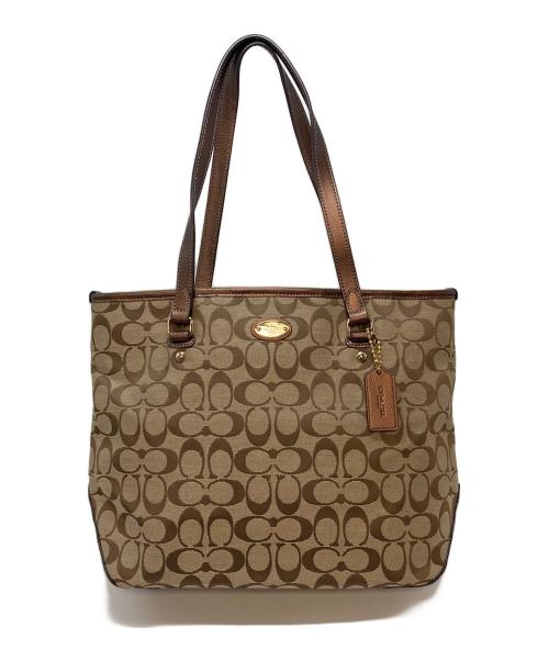 COACH（コーチ）COACH (コーチ) シグネチャートートバッグ ベージュ サイズ:実寸参照の古着・服飾アイテム