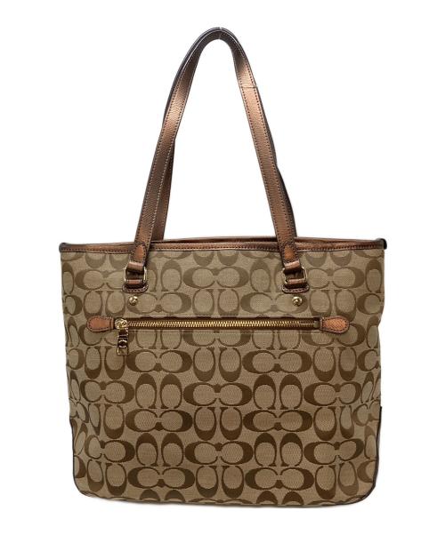 COACH（コーチ）COACH (コーチ) シグネチャートートバッグ ベージュ サイズ:実寸参照の古着・服飾アイテム